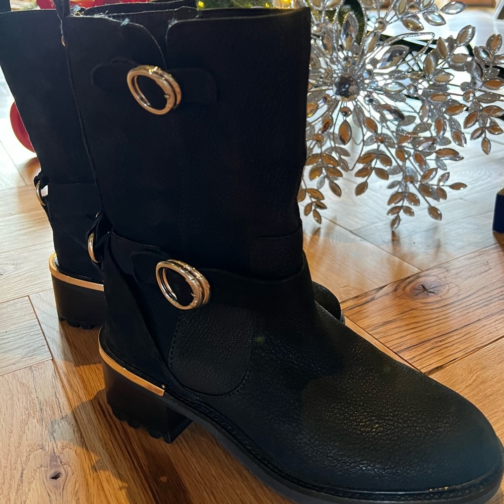 Vince Camuto Chunky Moto Boots 6.5 Wide | Wide Calf | Brand New
